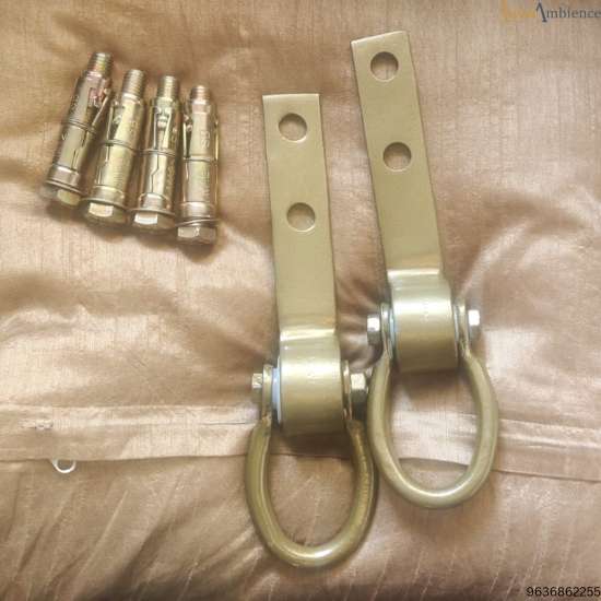 Beam hardware in brass finish for swing hanging