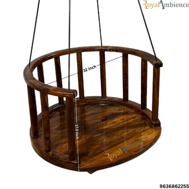 Royal Ambience | Wooden Jhula / Swing with Lift Wire - Aavya